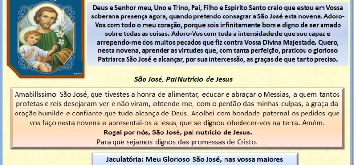 1° Novena em honra a São José