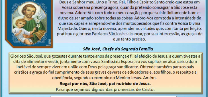 3° Novena em honra a São José