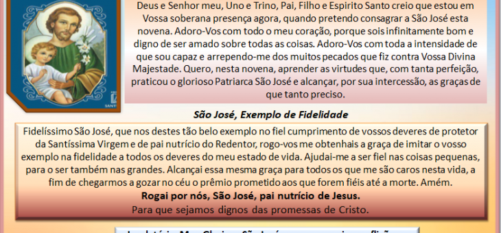 4° dia da Novena em honra a São José