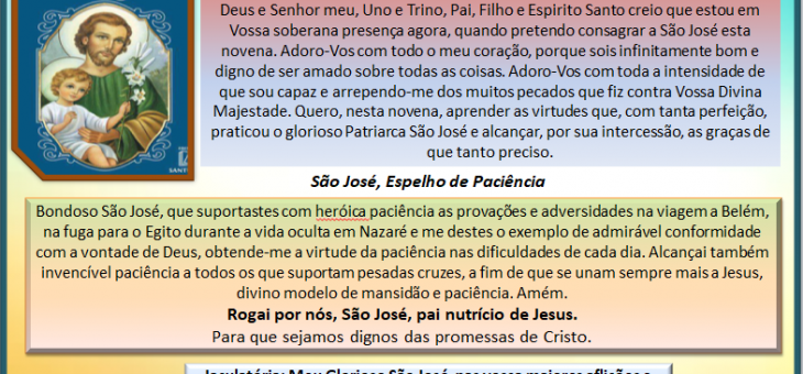 5° dia da Novena em honra a São José