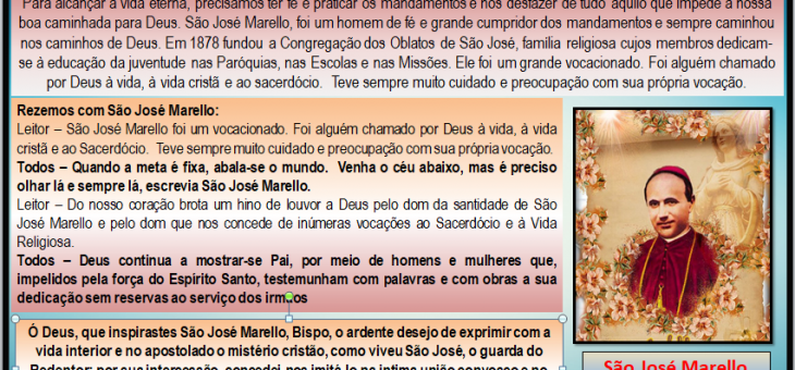 2° Dia do Triduo em honra a São José Marello