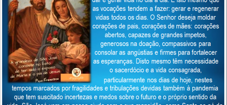 Em São José, Deus reconheceu um coração de pai!